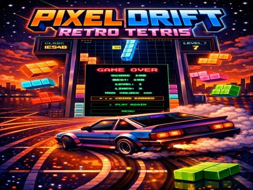 PIXEL DRIFT RETRO TETRIS — free online game